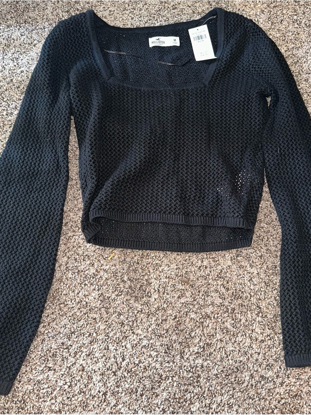 Hollister Black Square Neck Sweater